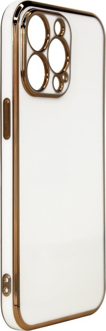Mbrojtëse xheli Hurtel Lighting Color Case për Samsung Galaxy A12 5G, kornizë e artë, e bardhë