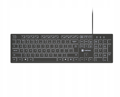 Tastierë Natec HERRING GLOW, me kabllo USB, ndriçim LED, e zezë