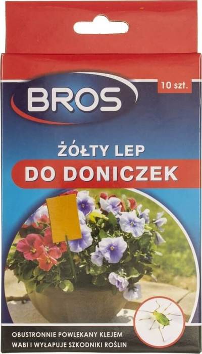 Kurth ngjitës për vazo lulesh Bros, 10 copë, i verdhë