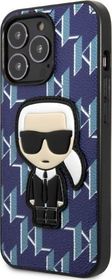 Mbulesë telefoni Karl Lagerfeld KLHCP13LPMNIKBL për iPhone 13 Pro, hardcase, Monogram Ikonik Patch, blu