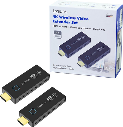 Сет за HDMI пренос LogiLink, безжичен, 30m, 4K 30Hz