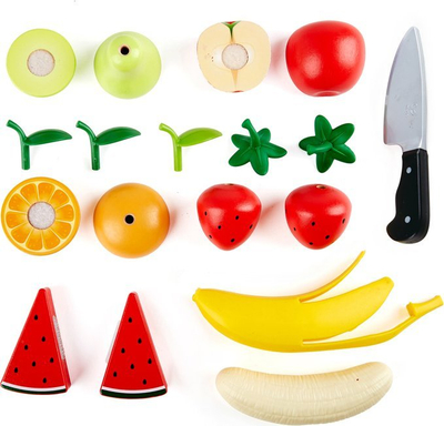 Set lodrash kuzhine Hape Healthy Fruits, 8 pjesë, druri, me ngjyra