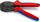 Pinca krimpuse Knipex PreciForce 97 52 35, për konektorë jo të izolum, me doreza të rehatsme, kuqe blu