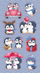 Stikera dekorative Penguin Stickers, pinguinë të lezetshëm, shumëngjyrëshe