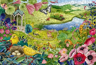 Puzzle druri Ravensburger Nature Garden, dizajn kopsht, shumëngjyrësh