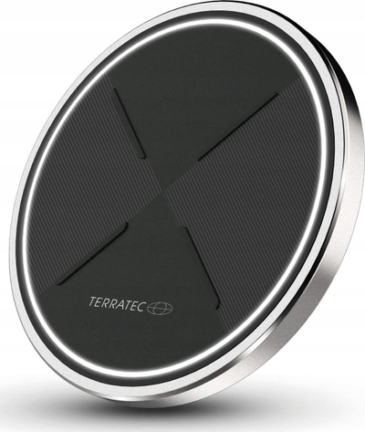 Karikues wireless Terratec ChargeAIR Dot, karikim i shpejtë, për smartphone, i zi argjendtë