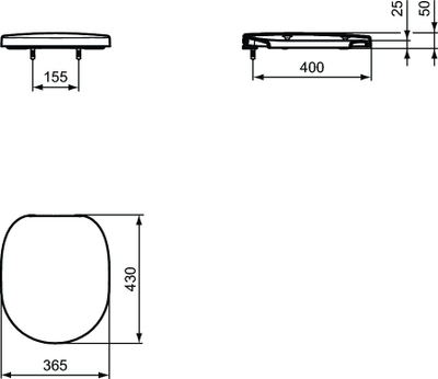 Kapak WC Ideal Standard Concept Freedom, për poshtë të zgjatur, montim nga lart, i bardhë