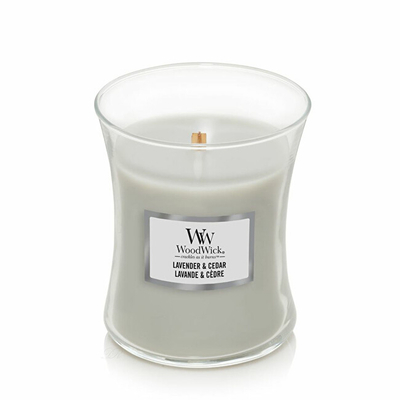 Qiri aromatik WoodWick Lavender & Cedar medium, 275 g