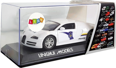 Lodër makinë police sportive, me drita edhe zë, ngjyrë e bardhë