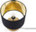 Lampë tavoline Beliani Kuban Ceramic Gold, bazë qeramike, abat-jour i zi, ari