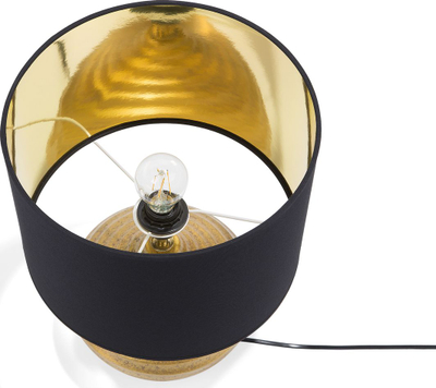 Lampë tavoline Beliani Kuban Ceramic Gold, bazë qeramike, abat-jour i zi, ari