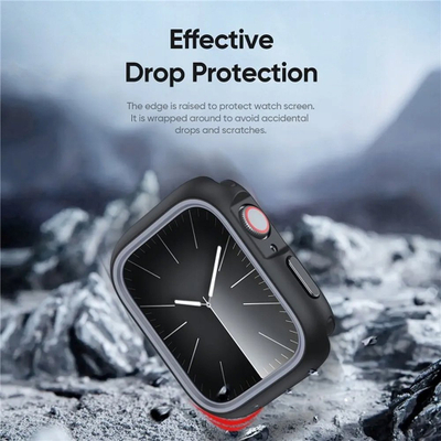 Mbulesë ore DUX DUCIS Bamo Series për Apple Watch 45mm, hybrid PC TPU, mban orën nga goditjet, zi-gri
