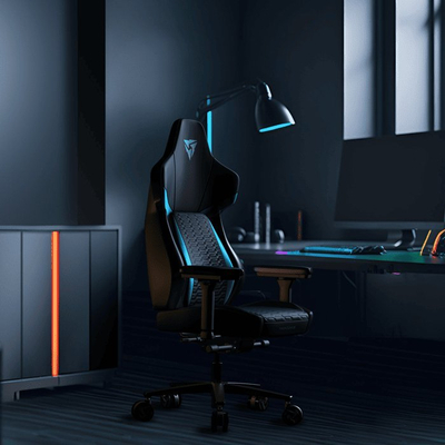 Karrige gaming ThunderX3 CORE-Racer, mbështetje lumbare, deri 150kg, blu e zezë