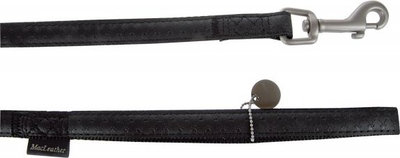 Zinxhir për qen Zolux Mac Leather, 25mm, 1.2m, i zi