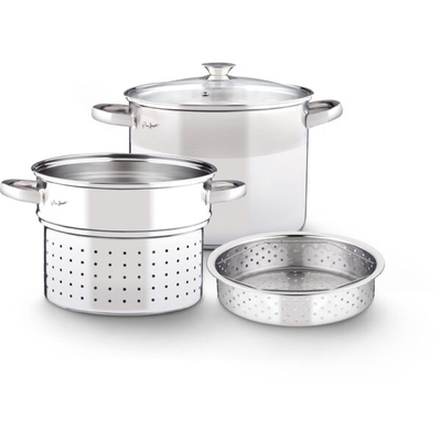 Set tenxhere për pasta Lamart LT1067, 4 pjesë, e argjendtë
