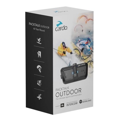 Систем за комуникација за кациги Cardo Packtalk Outdoor, блутут, безжичен, црн