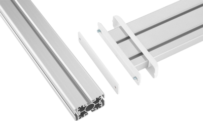 Mbajtëse tavoline InLine Slatwall, panel alumini 1m, 2 mbështetëse 0.43m, gri