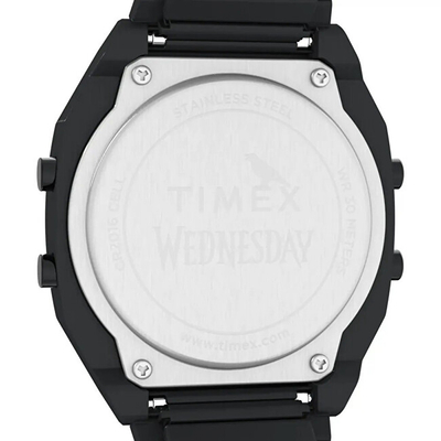 Orë dore Timex Lab x Wednesday TW2Y19500QY, vjollcë/ e zezë