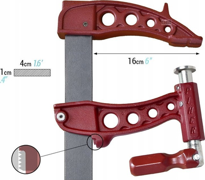 Pincë presioni Piher Maxipress R, hapje 20", forcë 10000N, e kuqe
