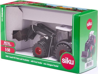 Traktor lodër Siku Fendt 942 Vario, shkallë 1:50, me ngarkues frontor, i zi