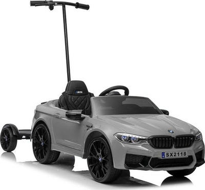 Makina elektrike për kalamaj Lean Sport BMW M5, me platformë për prind, me bateri, argjend me shkëlqim