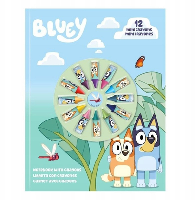 Сет за пишување Bluey Euroswan, тетратка со 12 дрвени бои, за деца