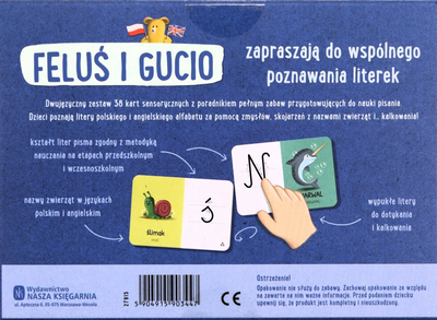 Loja edukative Nasza Księgarnia Feluś and Gucio Learn Letters, për mësimin e shkronjave, dyjezëshe, shumëngjyrëshe