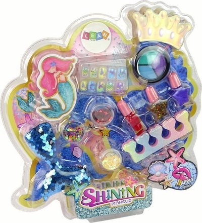 Set kozmetik për fëmijë Leantoys Mermaid, makeup dhe dekorim thonjsh, shumëngjyrësh