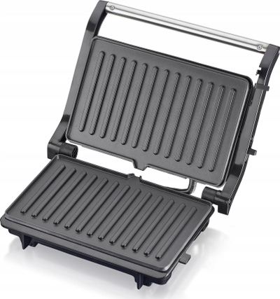Grill kontakti Heinrich's HKG 8684, 1000W, pllaka jo-ngjitëse, i zi