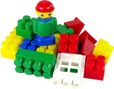 Lodra me blloqe ndërtimi K3 Small Construction Blocks, 30 copa, 57 mm, me ngjyra