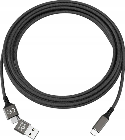 Kabllo USB Smrter Speedy C, USB C me USB C, 1 m, 60W, e zezë