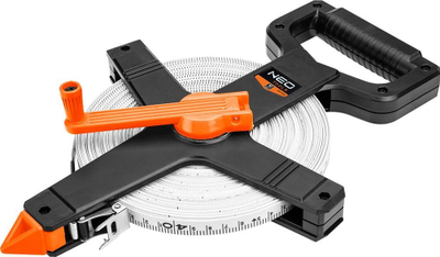 Metër matës Neo fiberglass 50m, kasetë plastike, portokalli