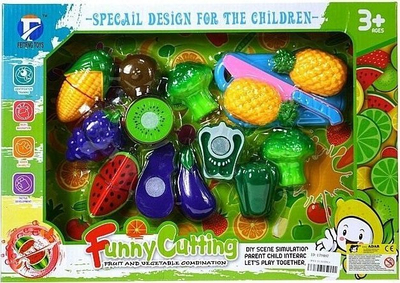 Set lodrash Adar Funny Cutting, fruta e zarzavate me Velcro, shumëngjyrësh