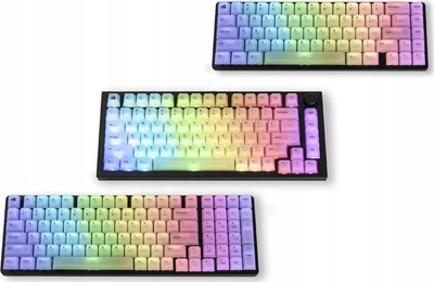 Сет капачиња за тастатура Glorious Polychroma Universal RGB, за механички тастатури 100% 80% 75% 60% TKL, проѕирен поликарбонат