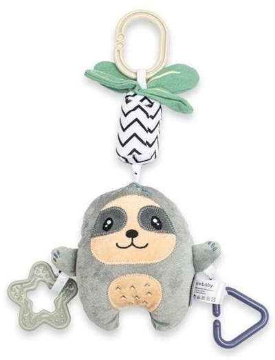 Lodër varëse për bebe New Baby Sloth, muzikore, me kafshues, gri