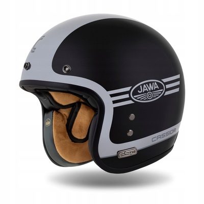 Helmetë moto CASSIDA ESO Jawa Panel, fibra xhami, ECE 22.06, e zezë perlë argjend gri, 2XL