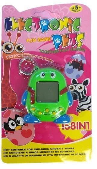 Lodër elektronike Tamagotchi Z, me varëse çelësash, me fjongo, jeshile
