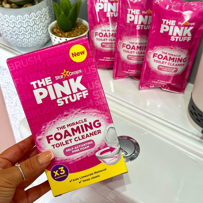 Pastrues WC The Pink Stuff Miracle Foaming Toilet Cleaner, 3x100g, aromë rabarbari, rozë