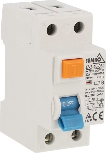 Çelës diferencial Bemko A05-N7-2-40-030, 2P, 40A 30mA, AC