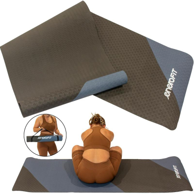 Dyshek yoga EneroFit TPE, antirrëshqitës, 0.4cm, zi me blu