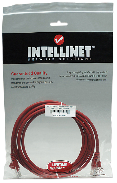 Kabllo rrjeti INTELLINET Cat5e, 7.6m, snagless, e kuqe