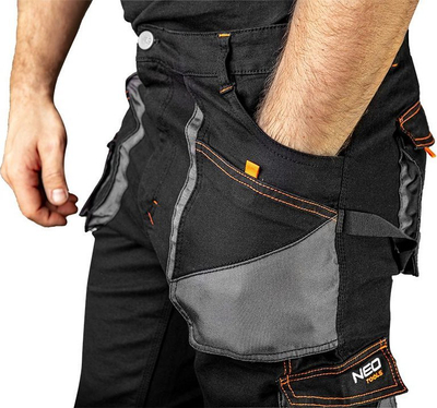 Pantallona pune Neo HD Slim, me rrip, gri me të zezë, për burra