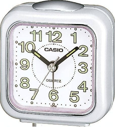 Orë tavoline me alarm Casio TQ-142-7EF, mekanizëm kuarc, analoge, e bardhë