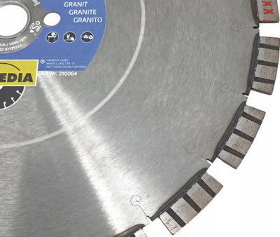 Disk diamanti Samedia Shoxx GX13, Ø350mm, për granit dhe beton, ngjyrë argjendtë