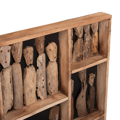 Figurë muri Driftwood frame 100×6×100 cm (HM4274)