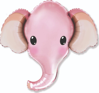 Balon heliumi Flexmetal Elephant Head Pink, 81×99cm, folie, rozë