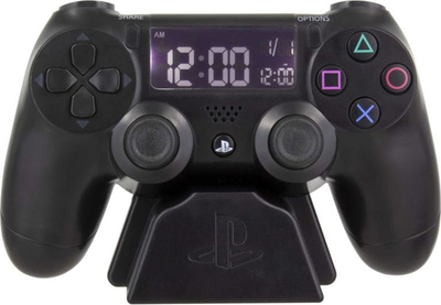 Orë me alarm Paladone Playstation BDP PS4, ekran dixhital, në formë pulti PS4, e zezë