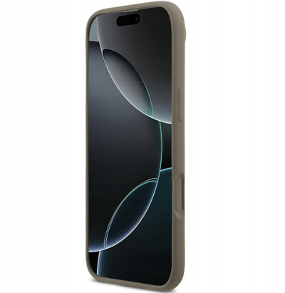 Mbulesë telefoni Guess Silicone Script Big Metal Logo për iPhone 17 Air, silikon, 4G, kafe
