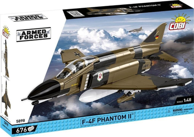 Lodër ndërtimi Cobi F-4F Phantom II 5898, 676 copa, shkallë 1:48, ngjyrë kamuflazh