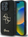 Mbështjellës telefoni Guess Glitter 4G Metal Logo, për iPhone 16 Pro 6.3", PU, i zi